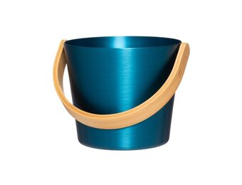 Rento Sauna Emmer Aluminium met Bamboe Handvat Blauw