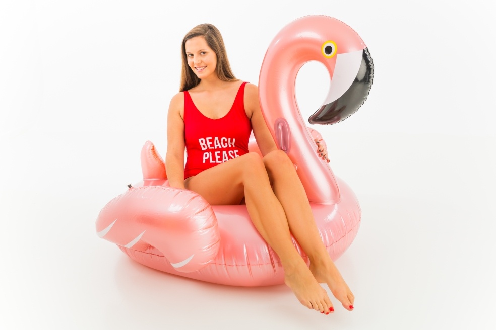 Didak Opblaasbare Flamingo Roze Gold 140x130x120 cm