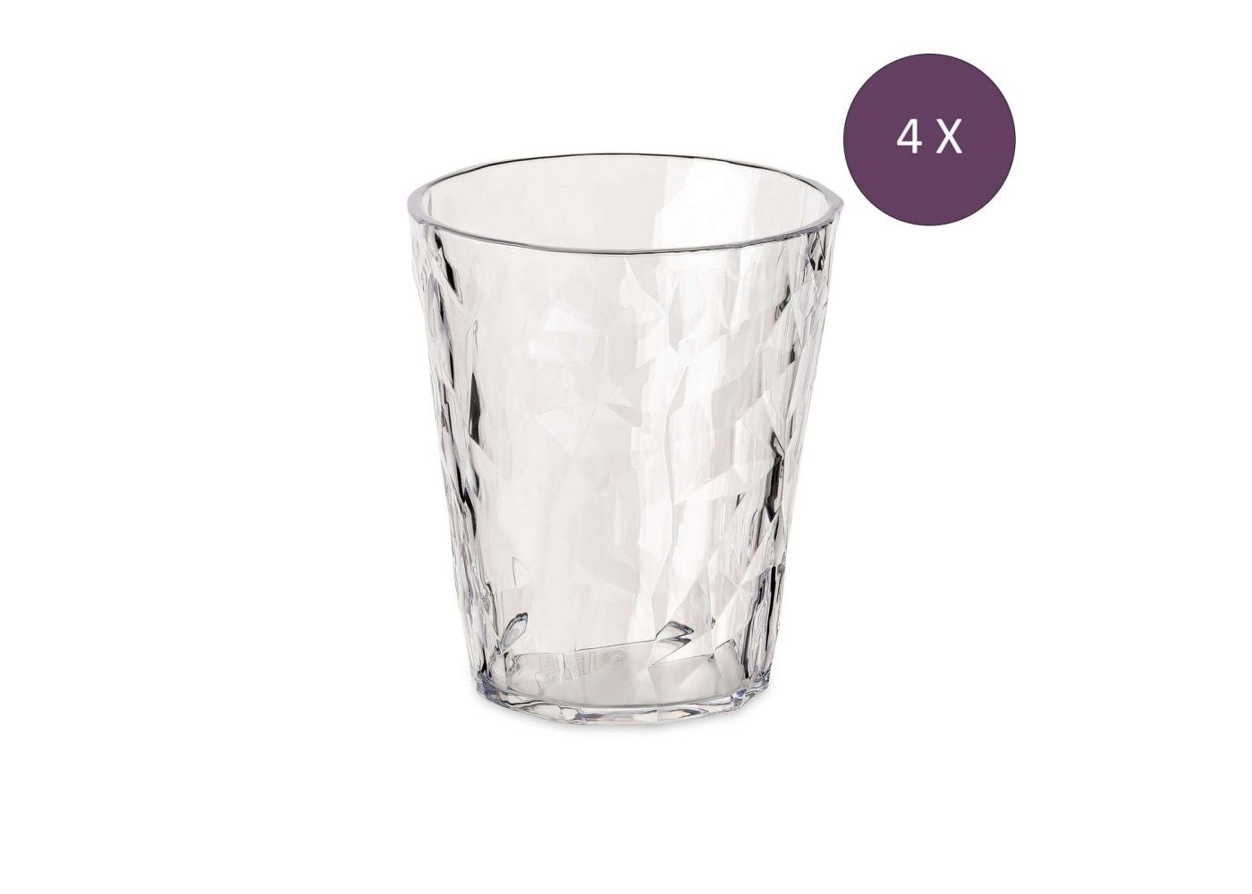 Koziol superglas club No.01 waterglas 250 ml set van 4 stuks