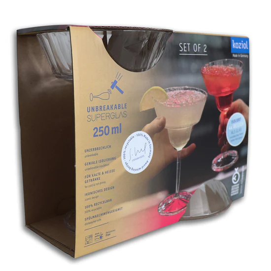 Koziol superglas club No.16 margaritaglas 250 ml set van 2 stuks