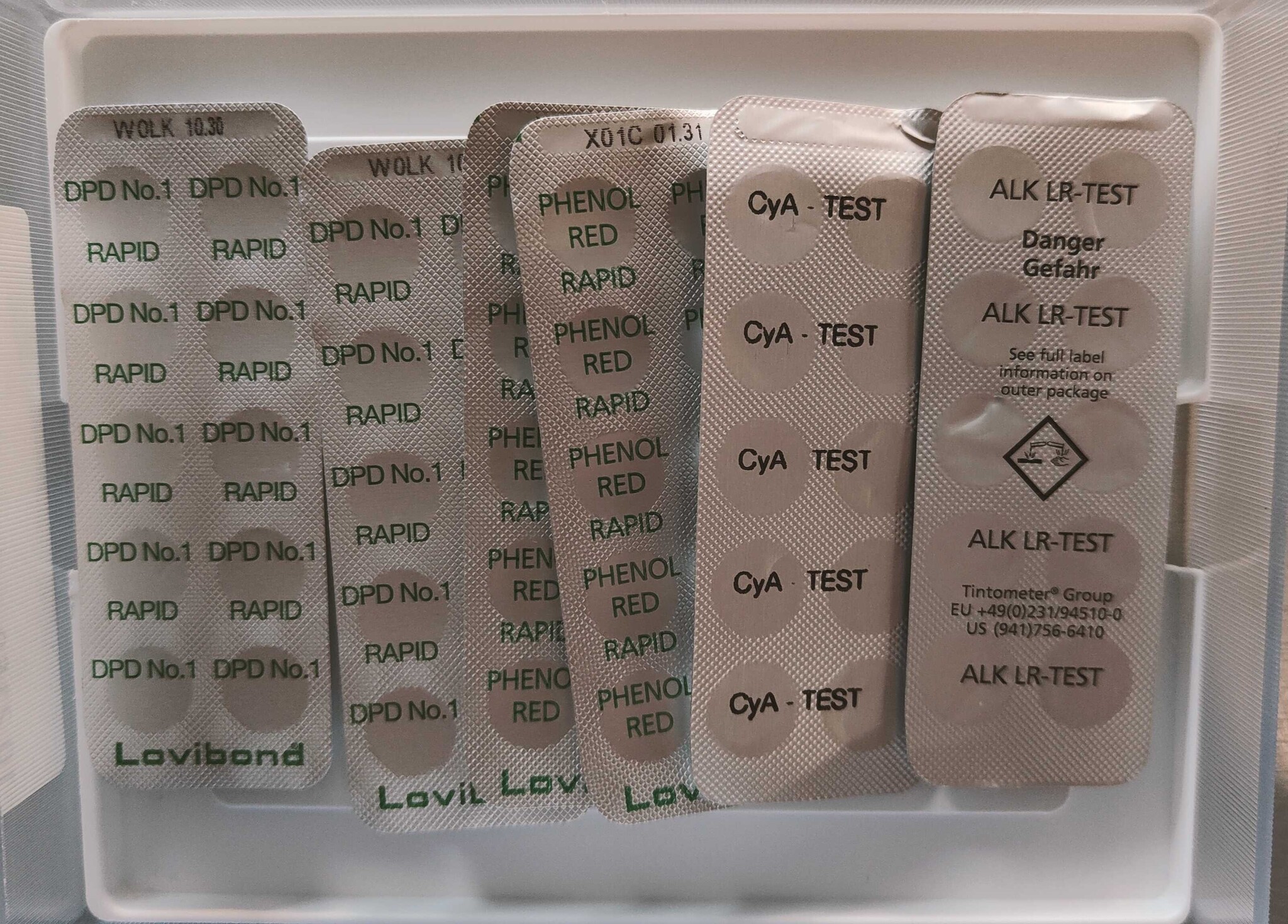 4 in 1 testset (DPD, pH, totale alkaliteit en cyanuurzuur)