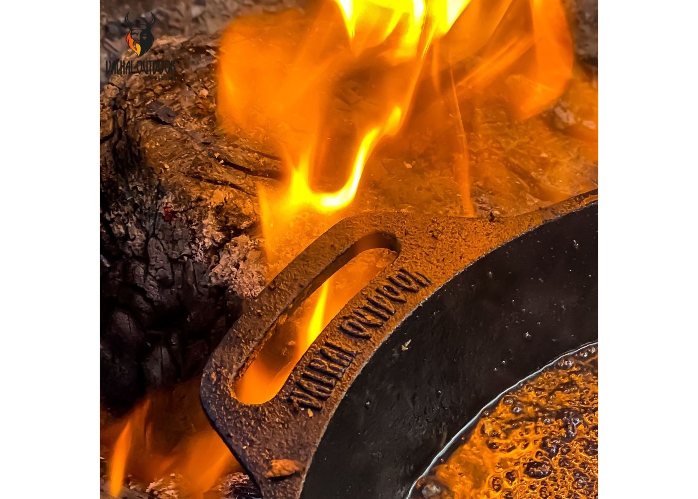 Valhal Outdoors Skillet Gietijzer Met Handgrepen 25 cm