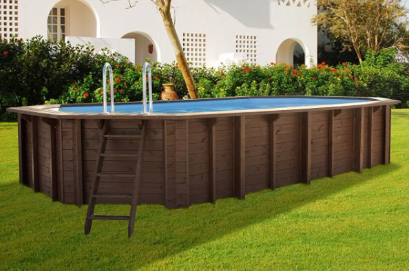 Interline Bali Houten Zwembad ovaal 6.40 x 4.00 m.
