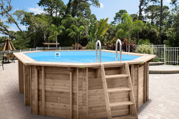 Interline Bali Houten Zwembad ovaal 6.40 x 4.00 m.