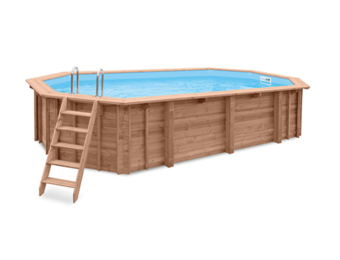 Interline Bali Houten Zwembad ovaal 6.40 x 4.00 m.