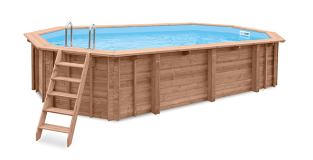 Interline Bali Houten Zwembad ovaal 6.40 x 4.00 m.