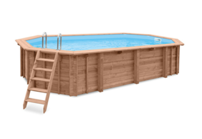 Interline Bali Houten Zwembad ovaal 8.40 x 4.90 m.