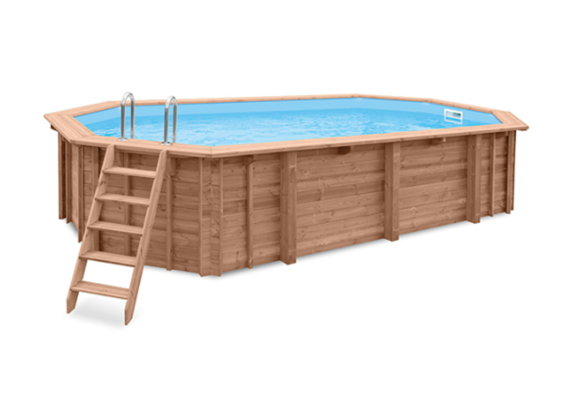Interline Bali Houten Zwembad ovaal 8.40 x 4.90 m.