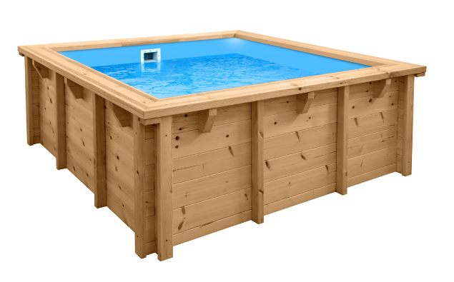 Interline Java Houten Zwembad vierkant 2,10 x 2,10 meter 