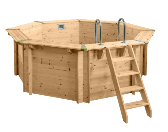 Interline Java Houten Zwembad rond 3.55 m. doorsnede