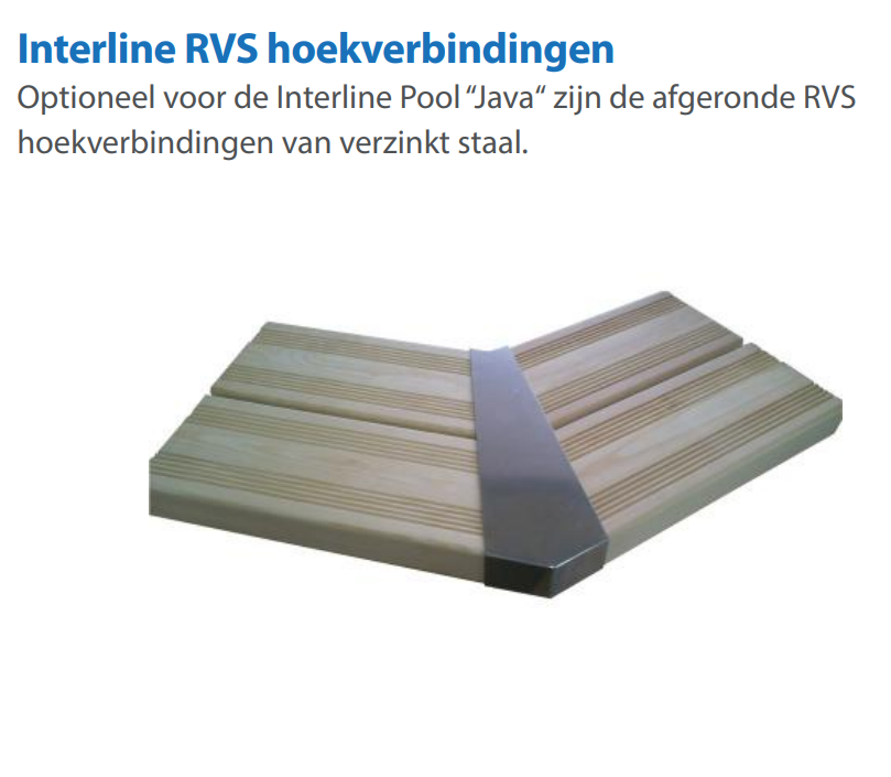 Interline RVS hoekverbindingen 8st. - Rond bad