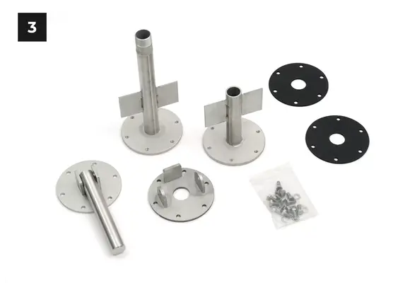 Soldeck voor nog te storten onderdelen