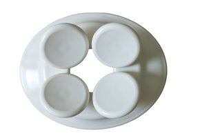 Schotelmodel hoofdsteun wit kunststof