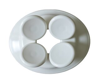 Schotelmodel hoofdsteun wit kunststof