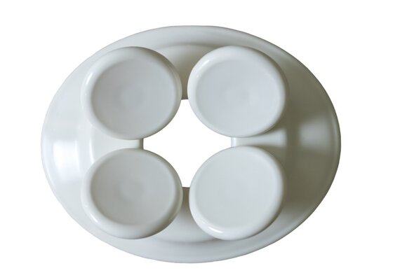 Schotelmodel hoofdsteun wit kunststof