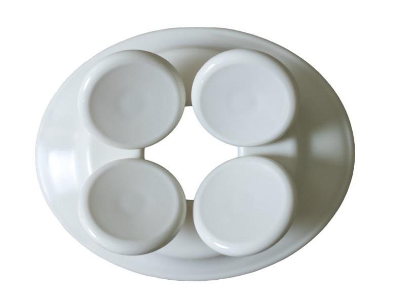 Schotelmodel hoofdsteun wit kunststof