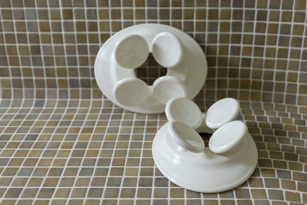 Schotelmodel hoofdsteun wit kunststof