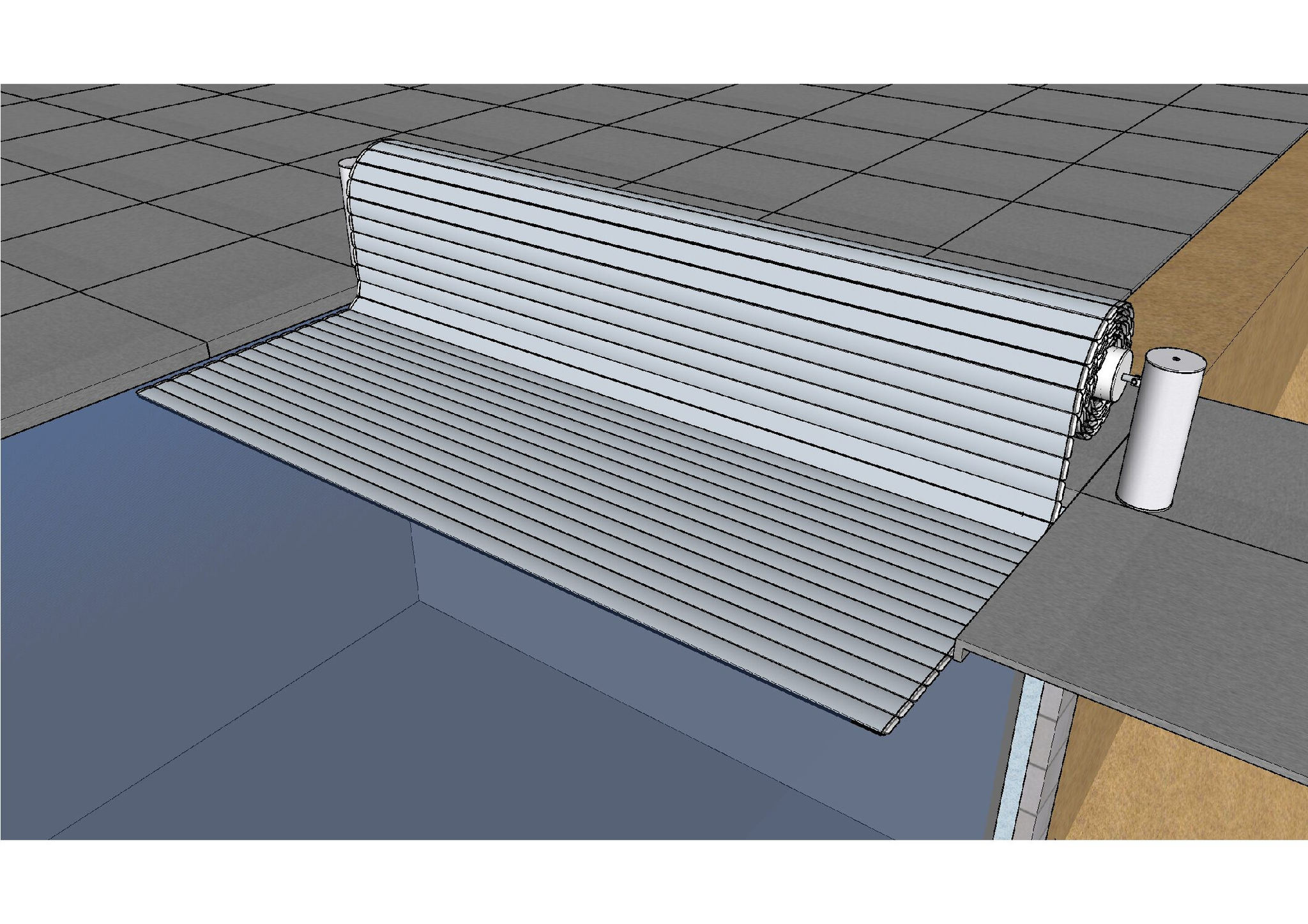 Blue Design Toproller Automatische Lamellen Afdekking