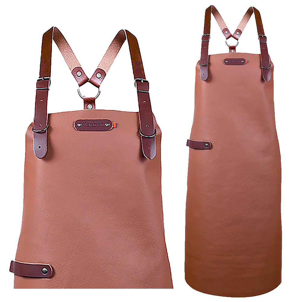 Bovine Leather long apron schort incl. shoulderstraps- 74/60