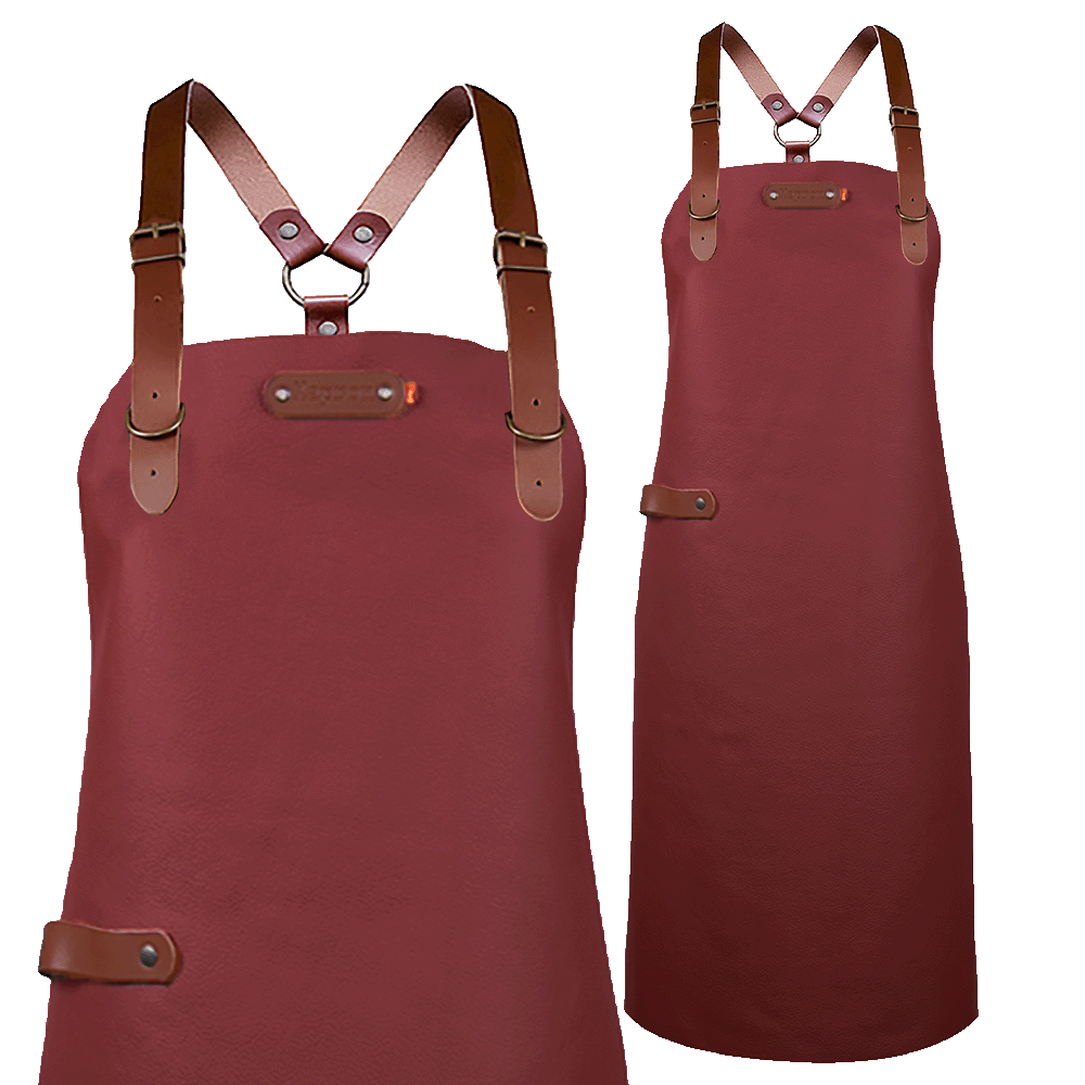 Bovine Leather long apron schort incl. shoulderstraps- 74/60