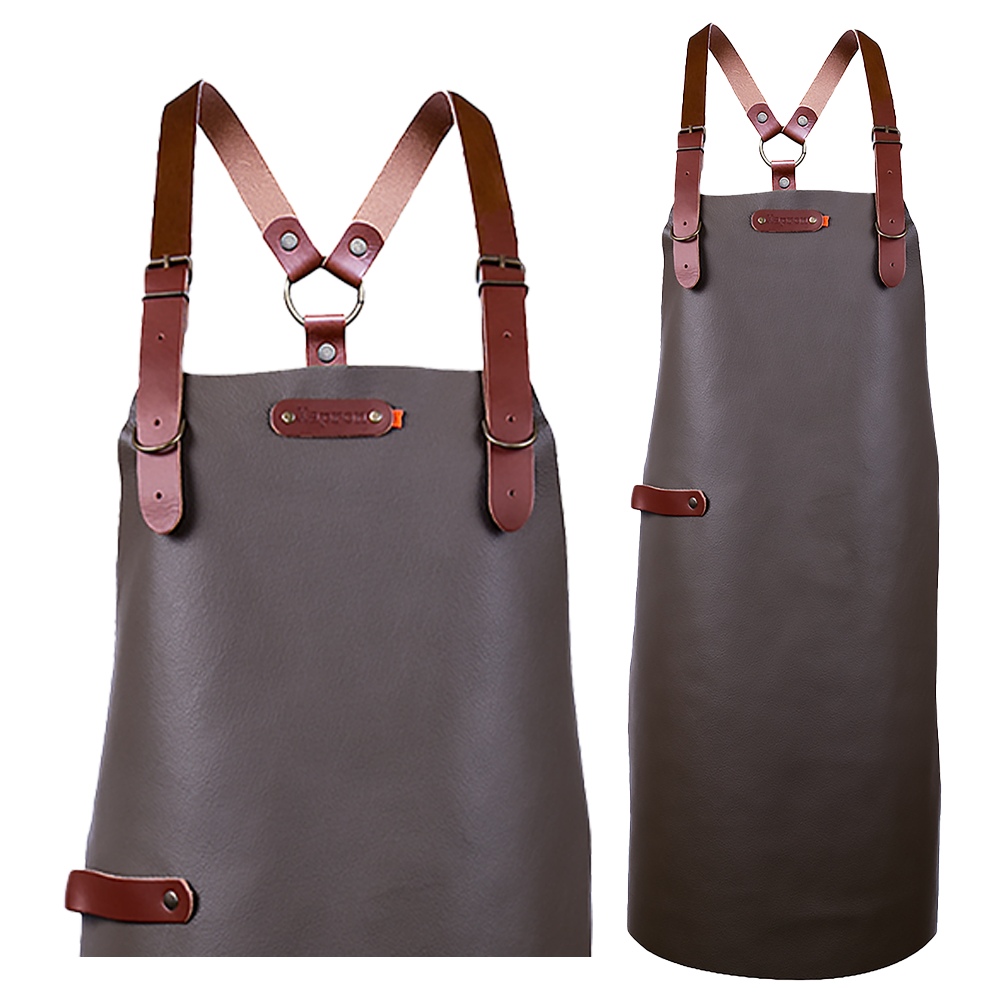 Bovine Leather long apron schort incl. shoulderstraps- 74/60