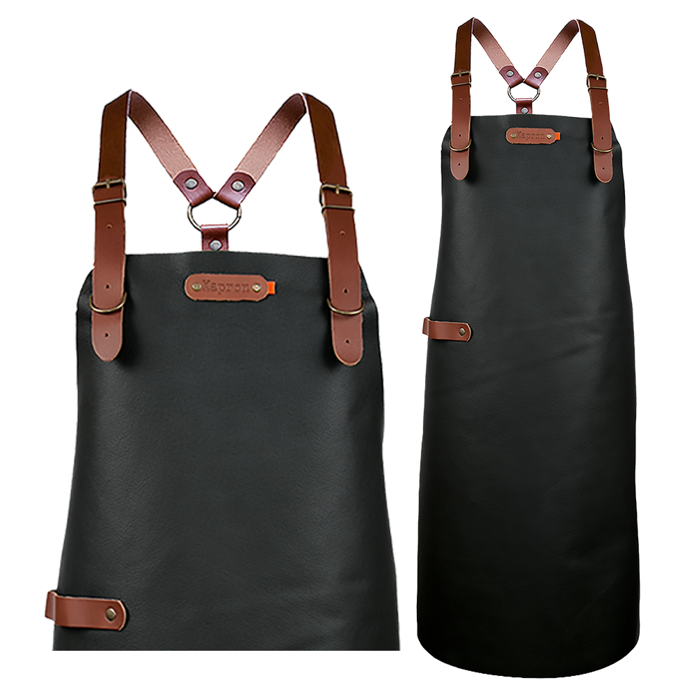 Bovine Leather long apron schort incl. shoulderstraps- 74/60