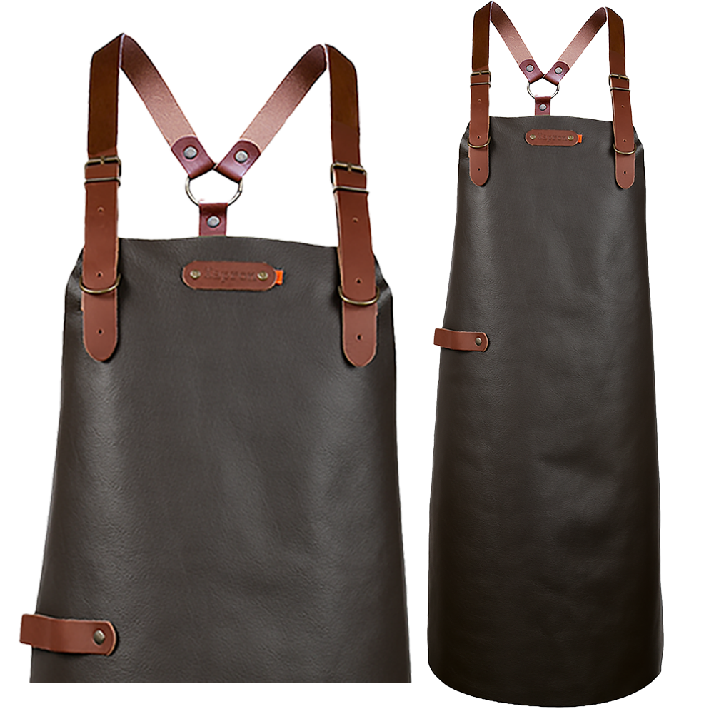 Bovine Leather long apron schort incl. shoulderstraps- 74/60