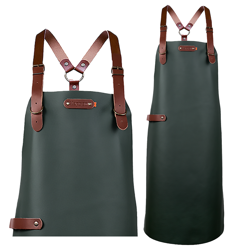 Bovine Leather long apron schort incl. shoulderstraps- 74/60