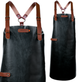 New York Leather long apron schort incl. schouderbanden 82/60