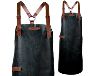 New York Leather long apron schort incl. schouderbanden 82/60