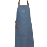 Arizona denim apron washed schort incl. leather straps cognac 88*78