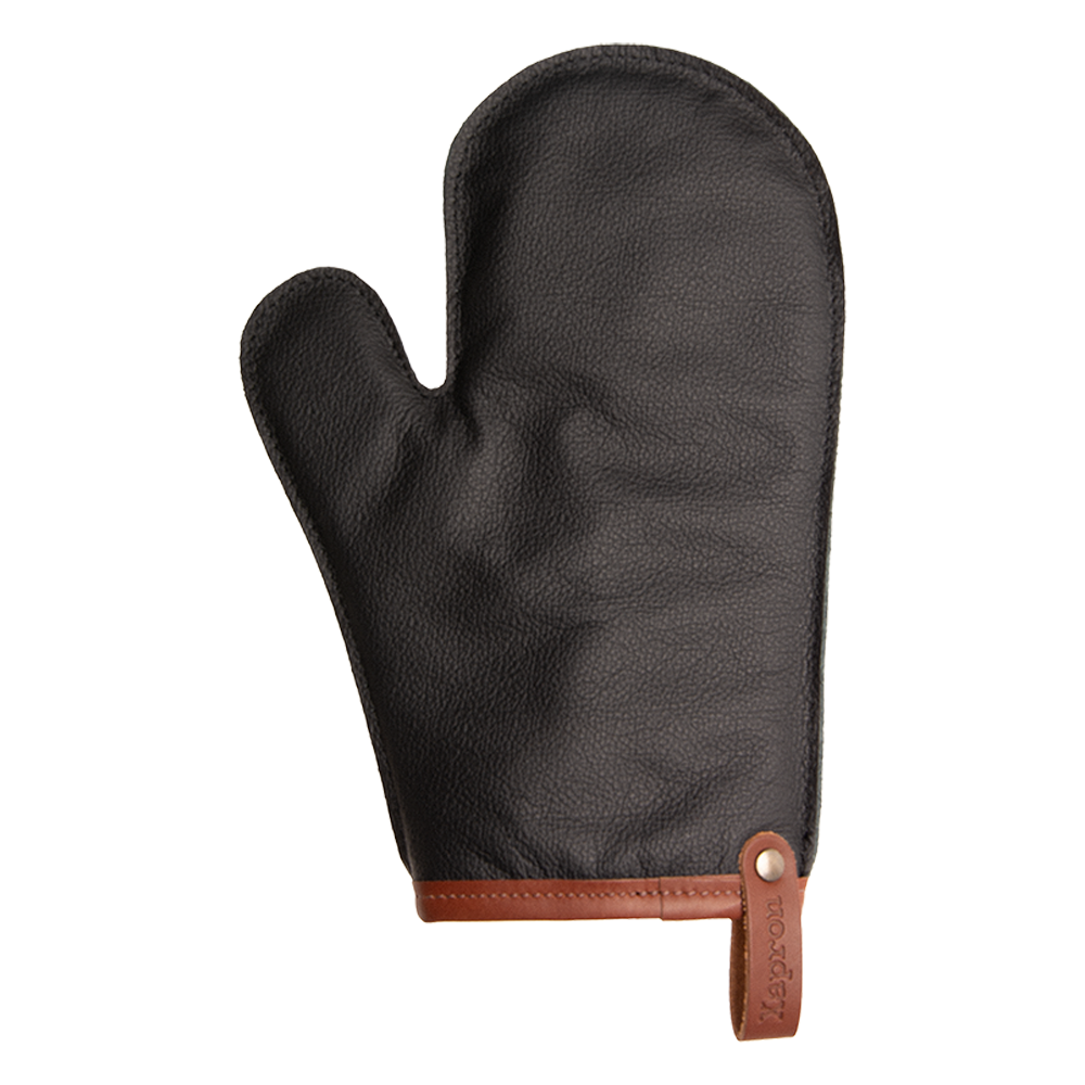 Bovine leren oven glove met duim