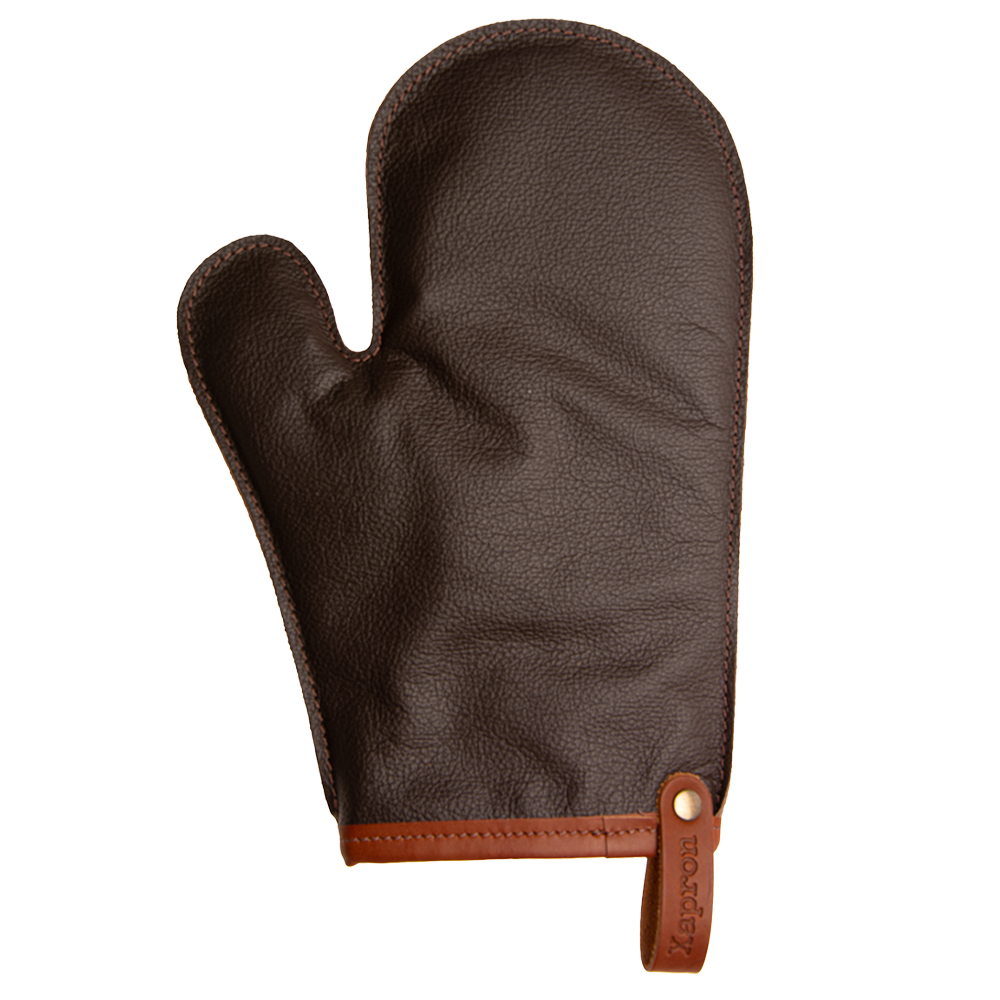 Bovine leren oven glove met duim