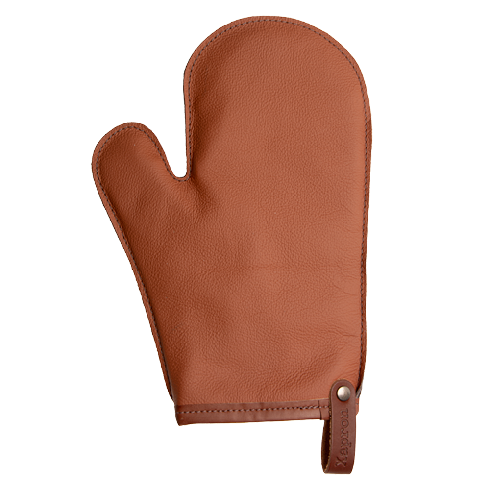 Bovine leren oven glove met duim