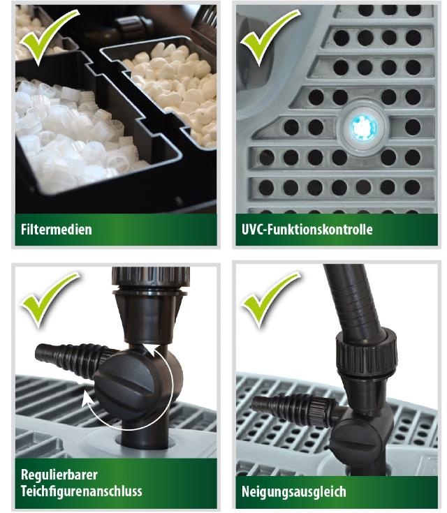 Heissner vijver onderwater filter all-in-one set 2000 ltr/u