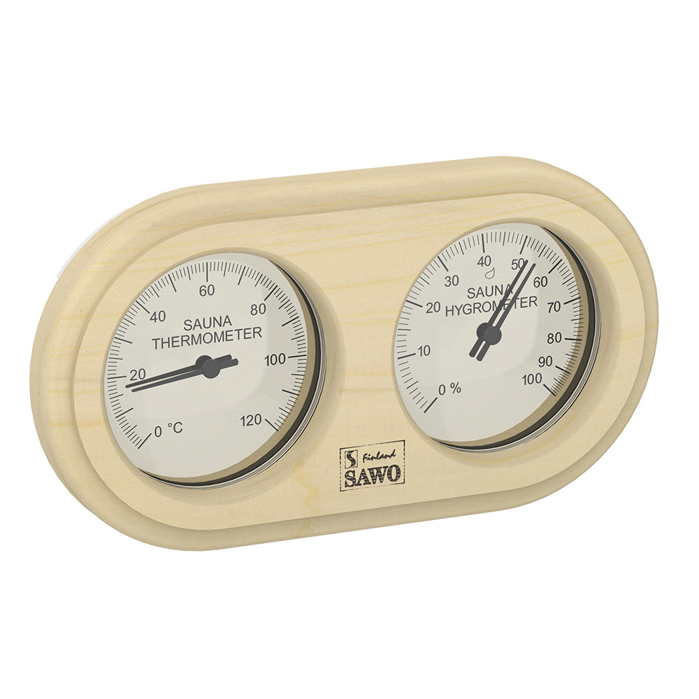 Thermo-Hygrometer aspen horizontaalmaat 25 cm 13.5 cm