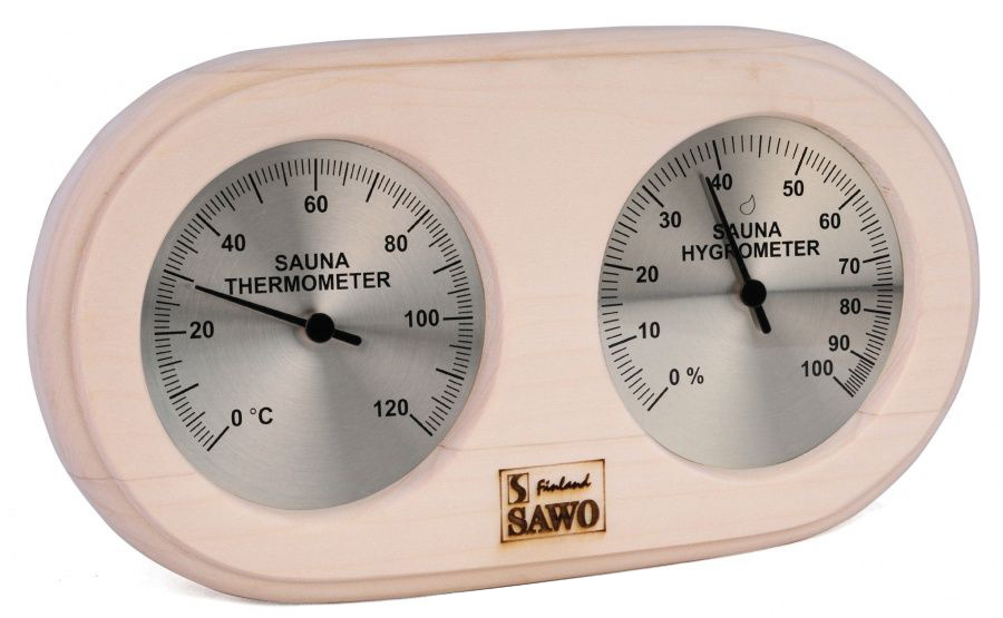 Thermo-Hygrometer aspen horizontaalmaat 25 cm 13.5 cm
