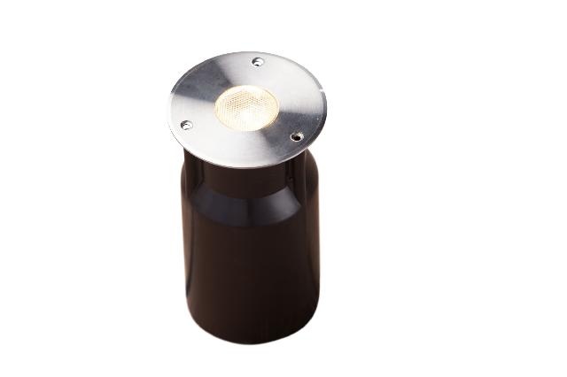 Heissner spot vlonderverlichting 3W warm wit RVS rond
