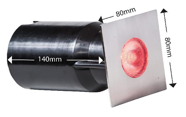 Heissner spot vlonderverlichting 3W RGB RVS vierkant