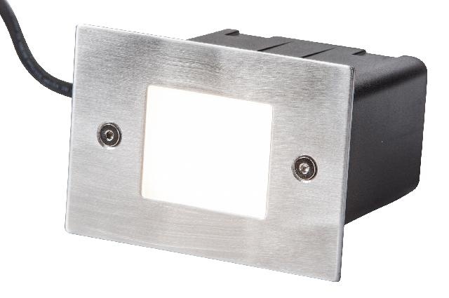 Heissner vlonder- en wandverlichting 2W warm wit RVS