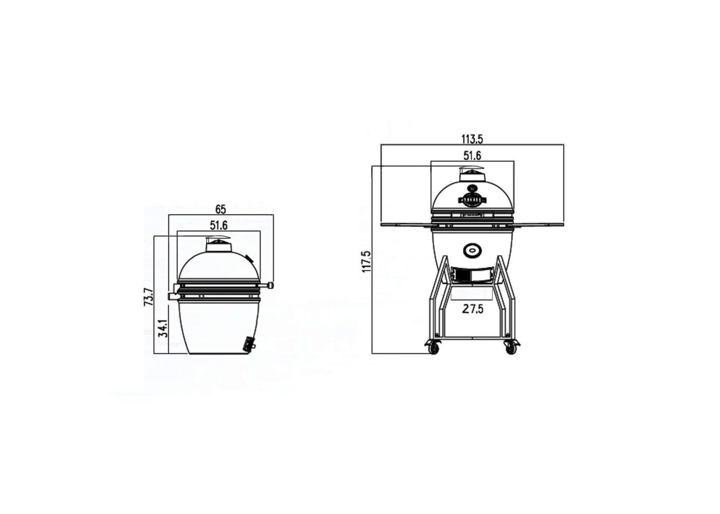 Kamado Barbecue 16 Inch Medium | Houtskool BBQ