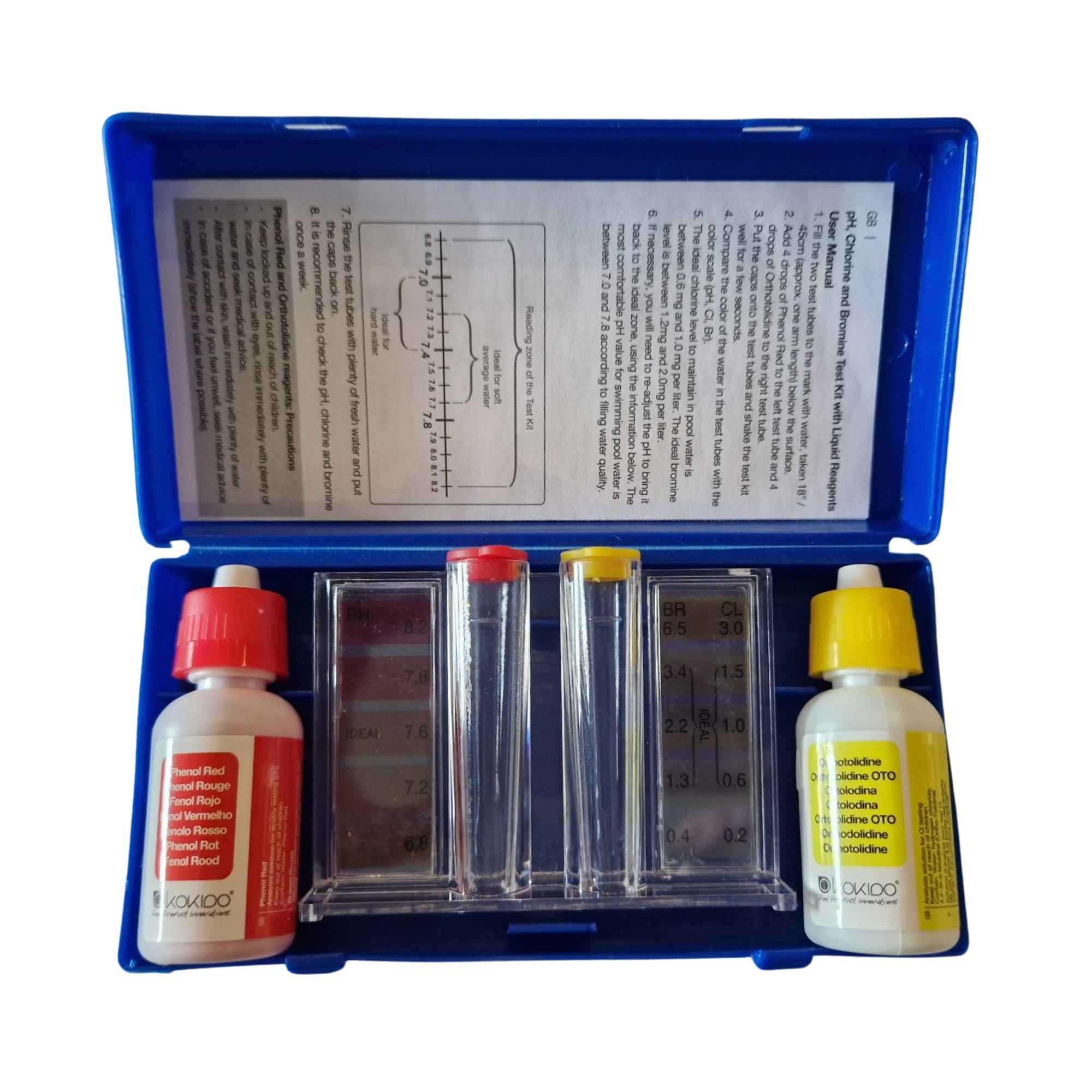 Kokido Pooltester pH en RX - Testset met vloeistof