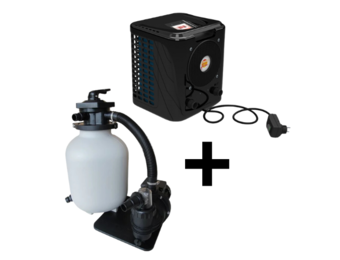 Mini warmtepomp 3,75kw + Zandfilterset 7,5m3/u