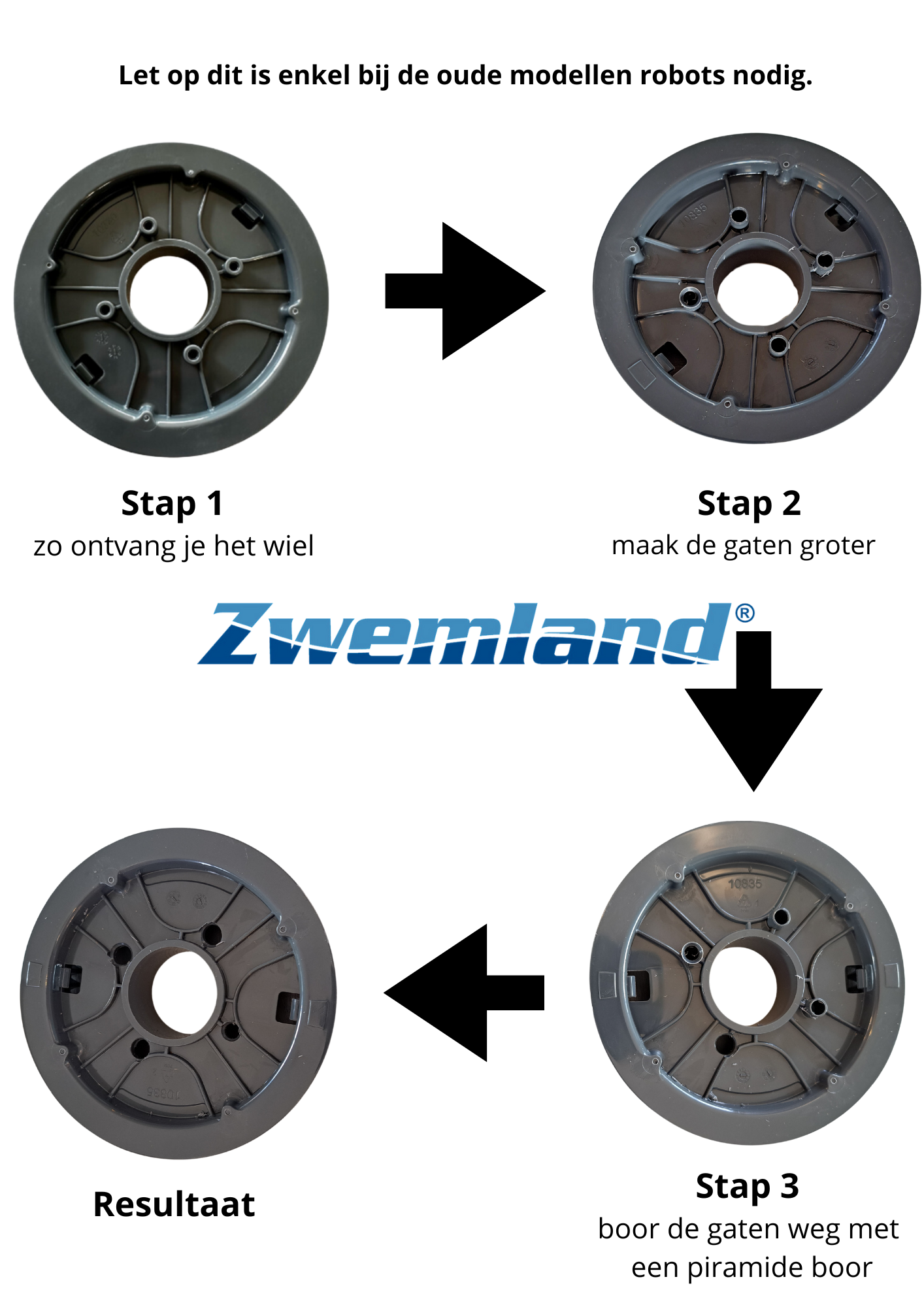 Maytronics Dolphin wiel groot voor Izzy Climb