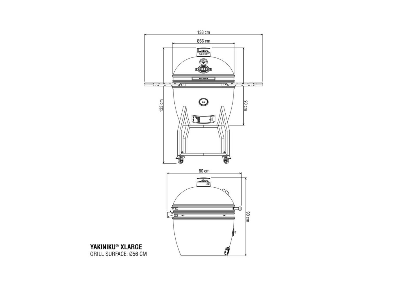 Kamado Barbecue 22 Inch XL | Houtskool BBQ (met Onderstel en Zijtafels)