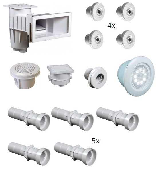 Set Inbouwdelen Hayward Voor Folie Zwembaden Tot 3x5 meter