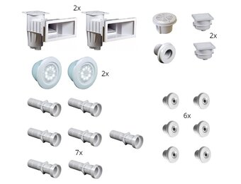 Set Inbouwdelen Hayward Voor Folie Zwembaden Tot 6x12 meter