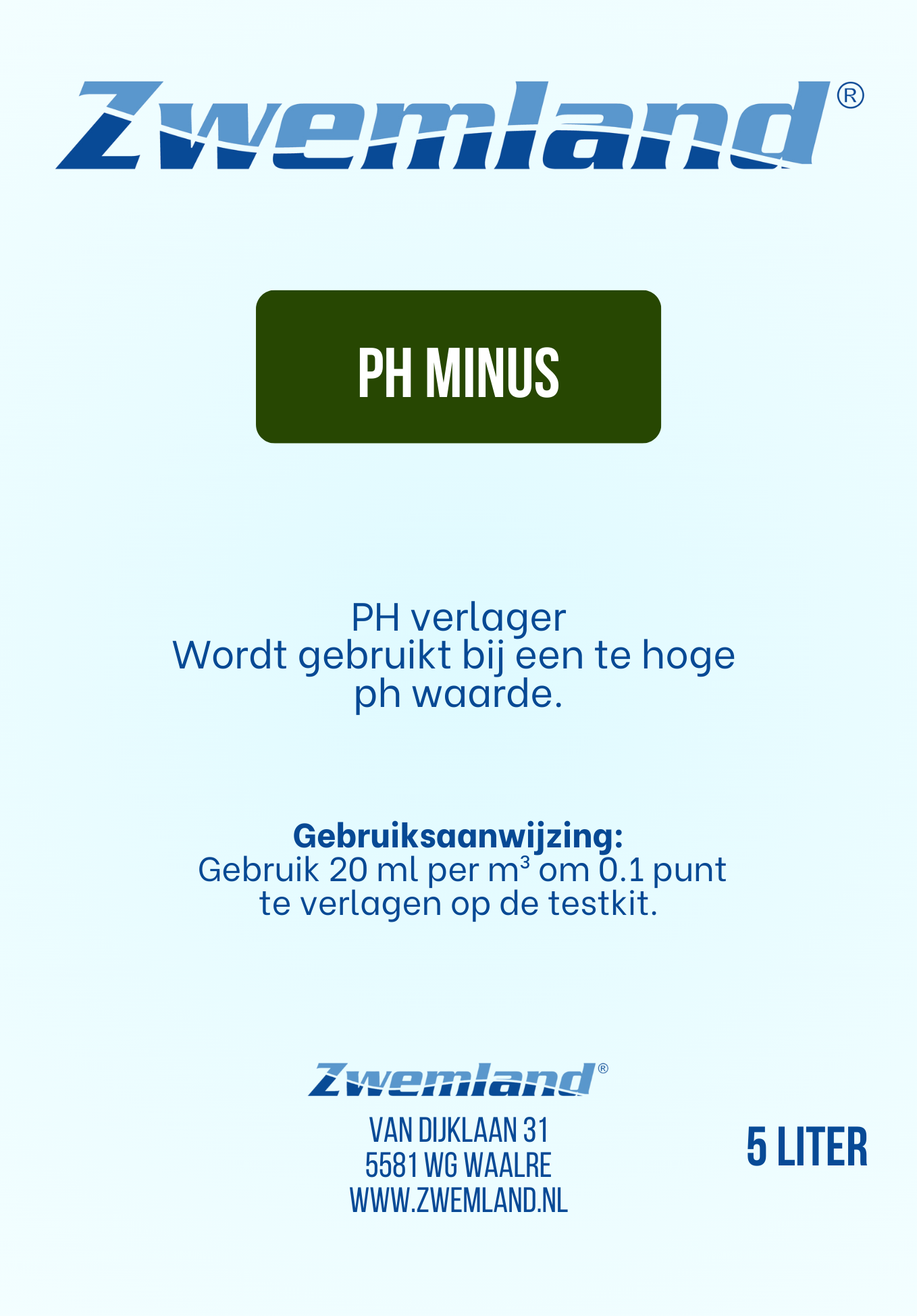 Zwemland pH Minus 5 Liter