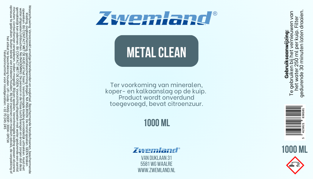 Zwemland Metal Clean 1 Liter