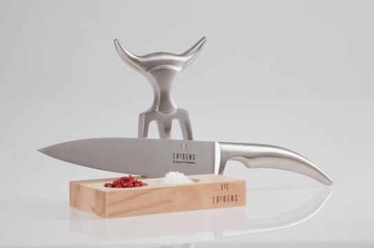 Tridens Brushed Fork & Goyon-Chazeau cutting set